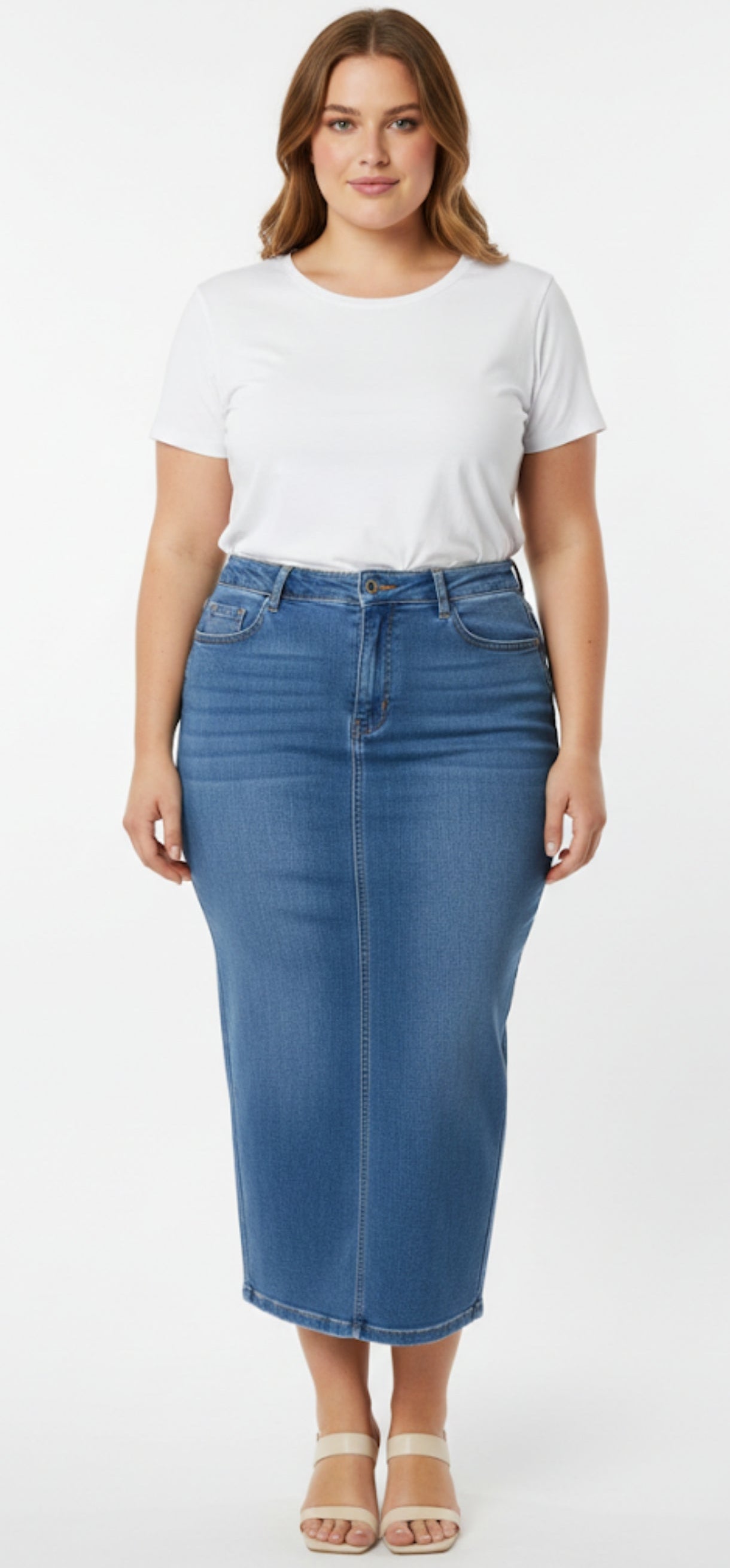 Jupe Longue en Jean – Coupe Droite & Taille Haute ✨