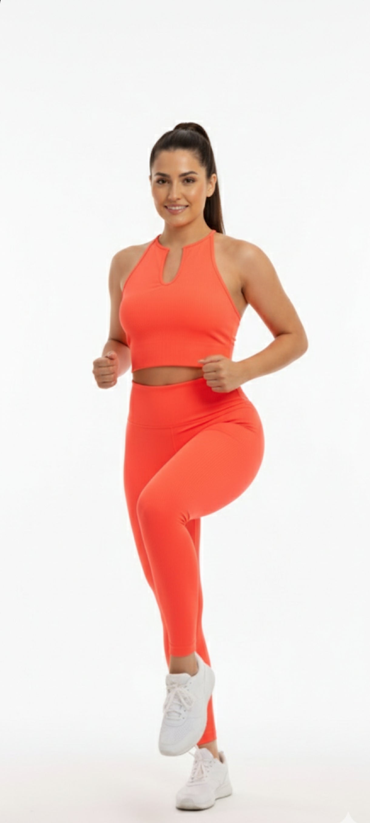 Ensemble de Sport Côtelé (Crop Top & Legging) – Plusieurs Coloris