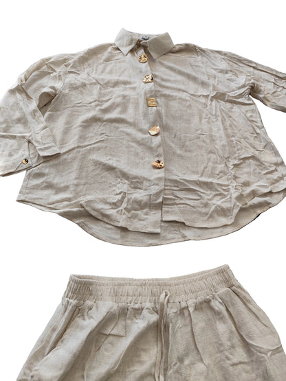 Ensemble 2 Pièces en Lin & Coton – Élégance Bohème Chic"(H91510)"