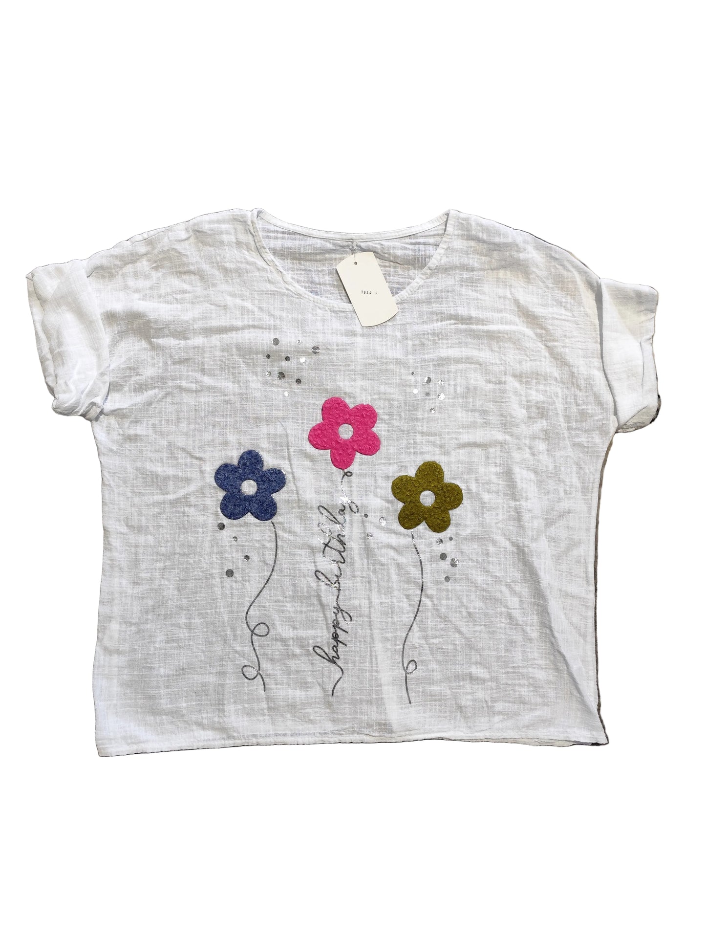 Tunique Bohème en Coton – Motifs Floraux & Détails Argentés