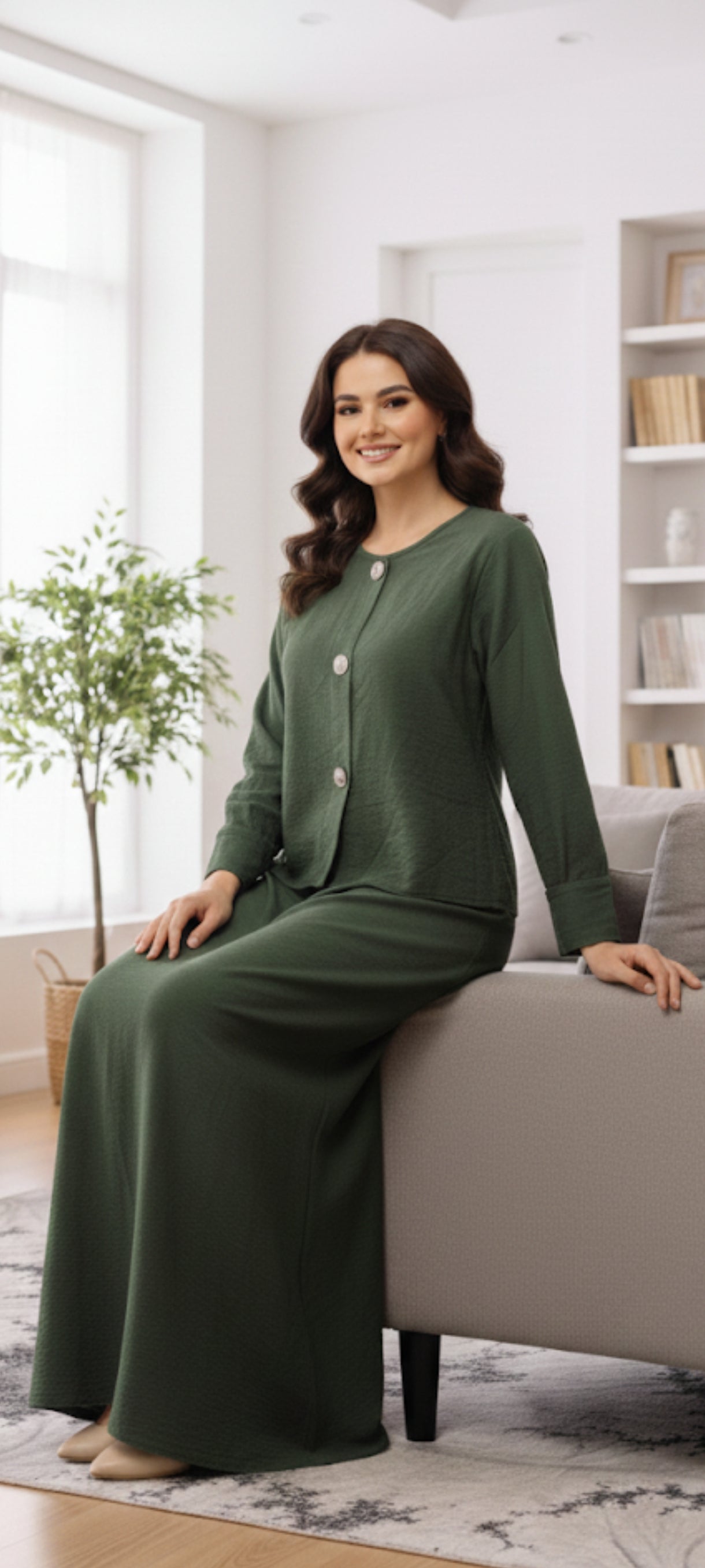 Ensemble Élégant 2 Pièces : Robe Longue Sans Manches et Veste Boutonnée