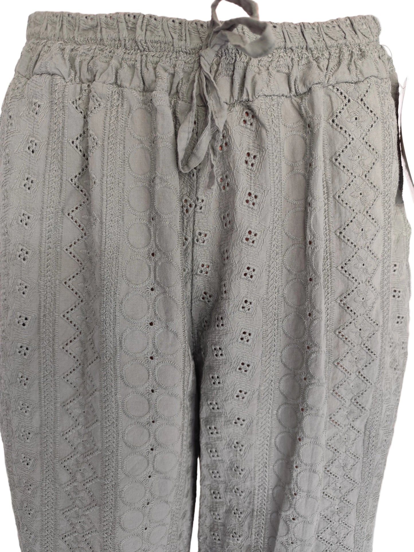 Pantalon Large en Broderie Anglaise – Élégance Bohème & Confort Absolu, fabrique en Italie
