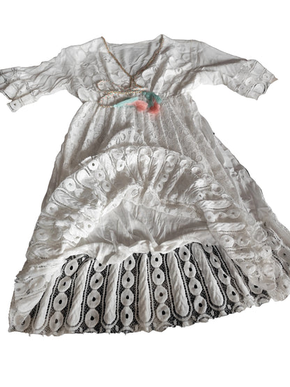 👗 Robe de Plage Bohème en Dentelle Blanche - Style Italien