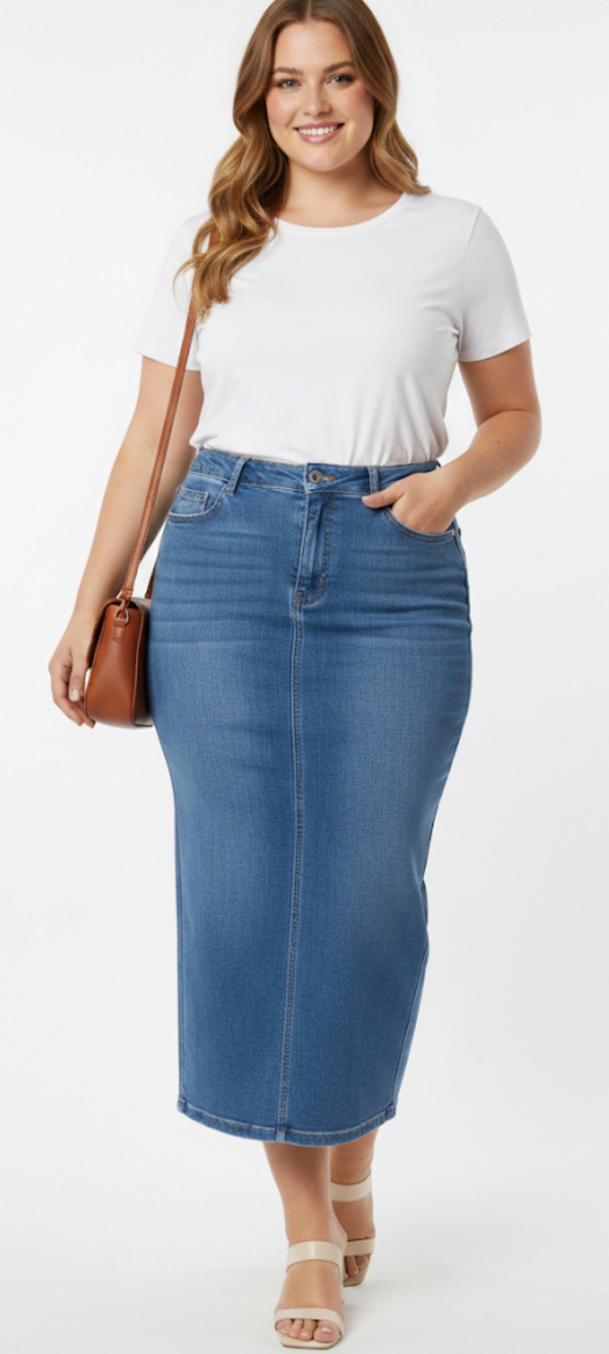Jupe Longue en Jean – Coupe Droite & Taille Haute ✨