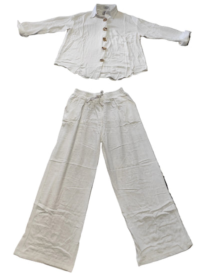 Ensemble 2 Pièces en Lin & Coton – Élégance Bohème Chic"(H91510)"