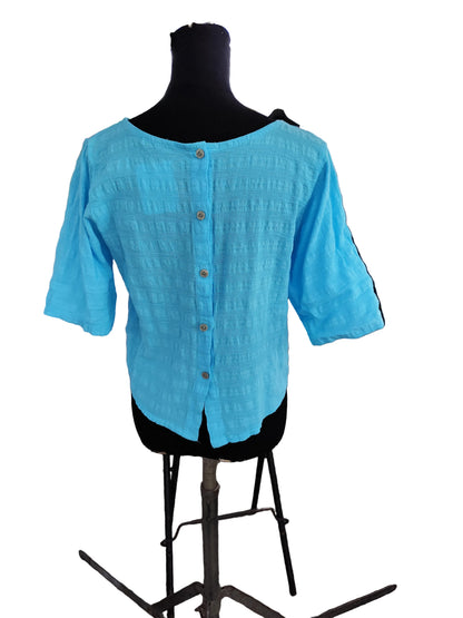 Blouse en Coton Texturé – L’Élégance Estivale Italienne