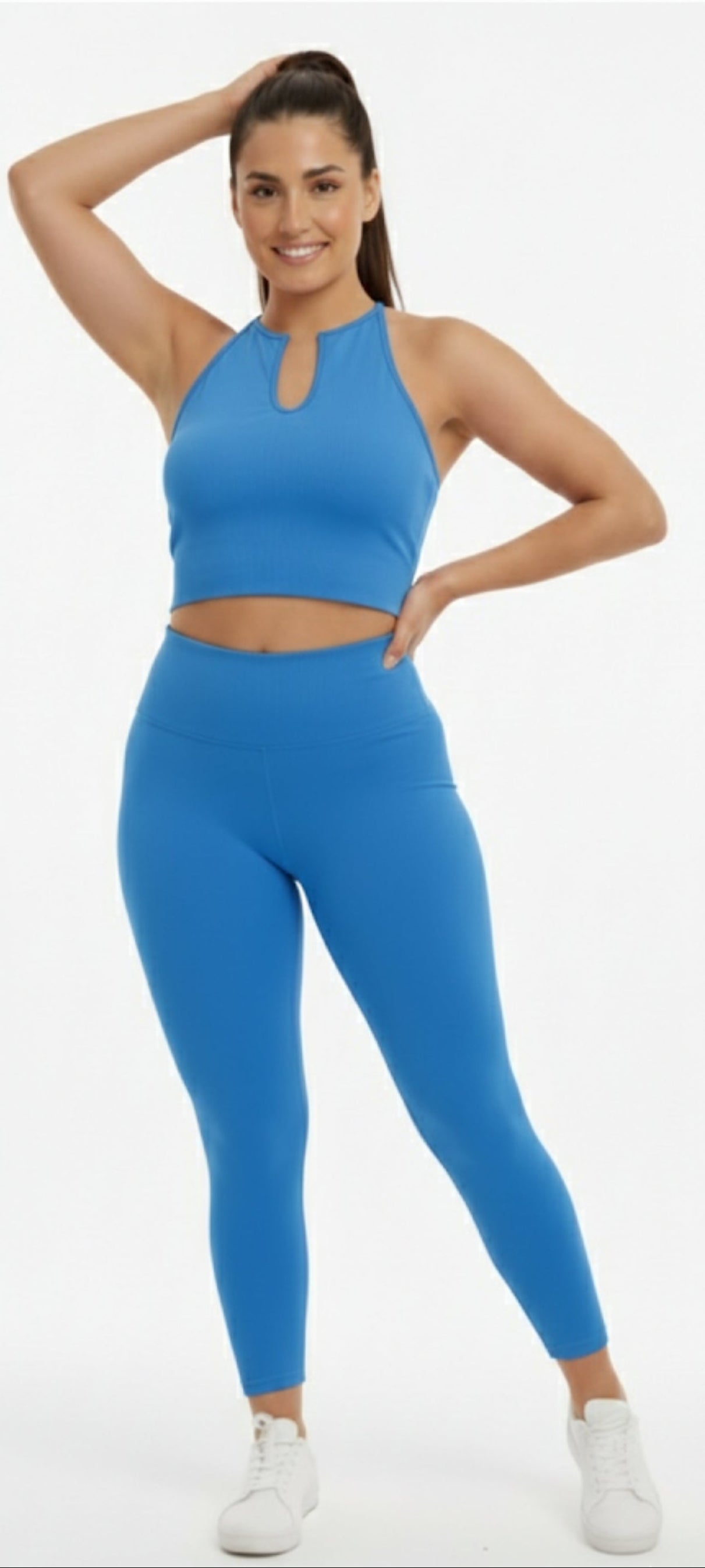 Ensemble de Sport Côtelé (Crop Top & Legging) – Plusieurs Coloris
