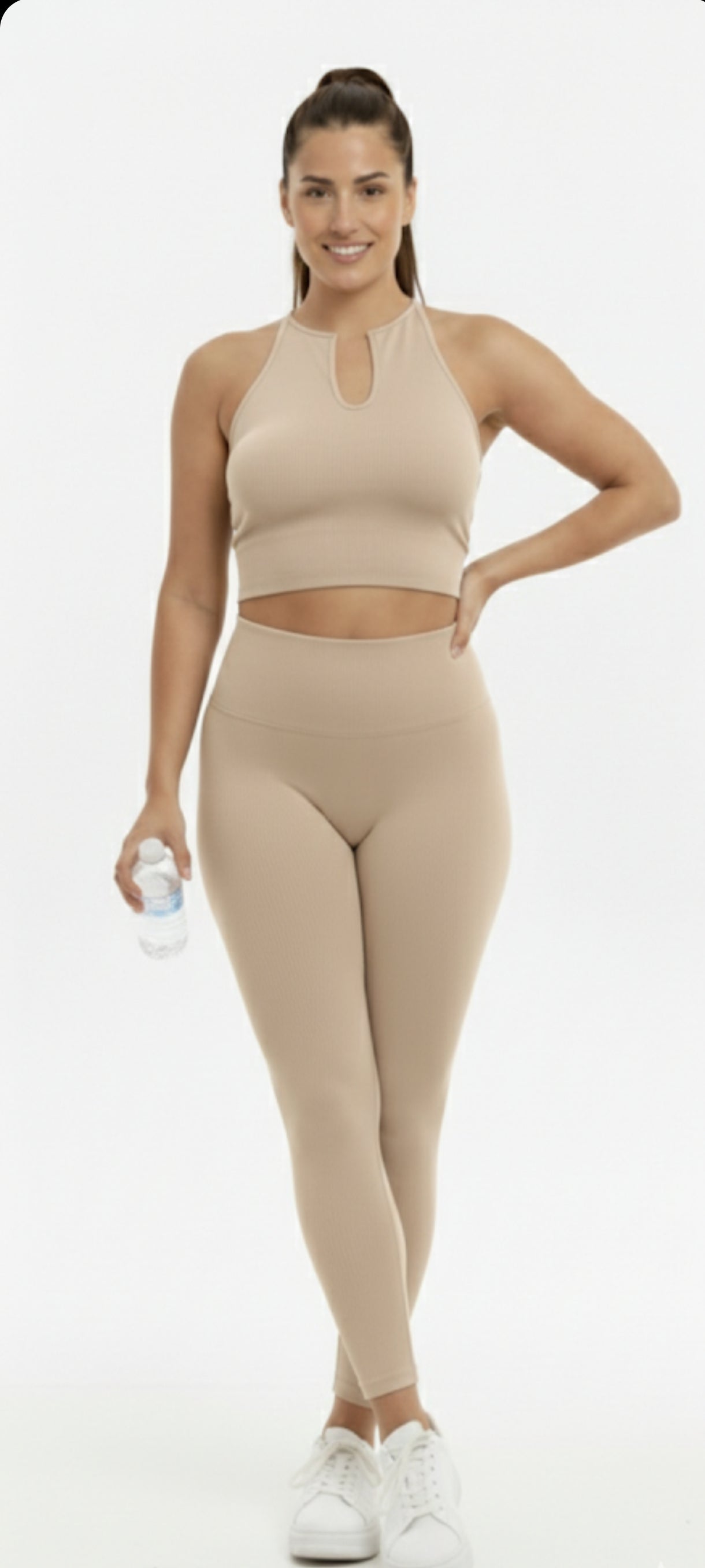 Ensemble de Sport Côtelé (Crop Top & Legging) – Plusieurs Coloris