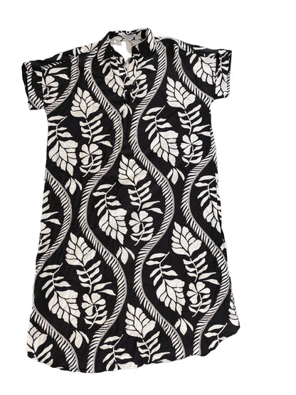 Robe chemise fluide motif graphique noir et blanc – Style chic & bohème