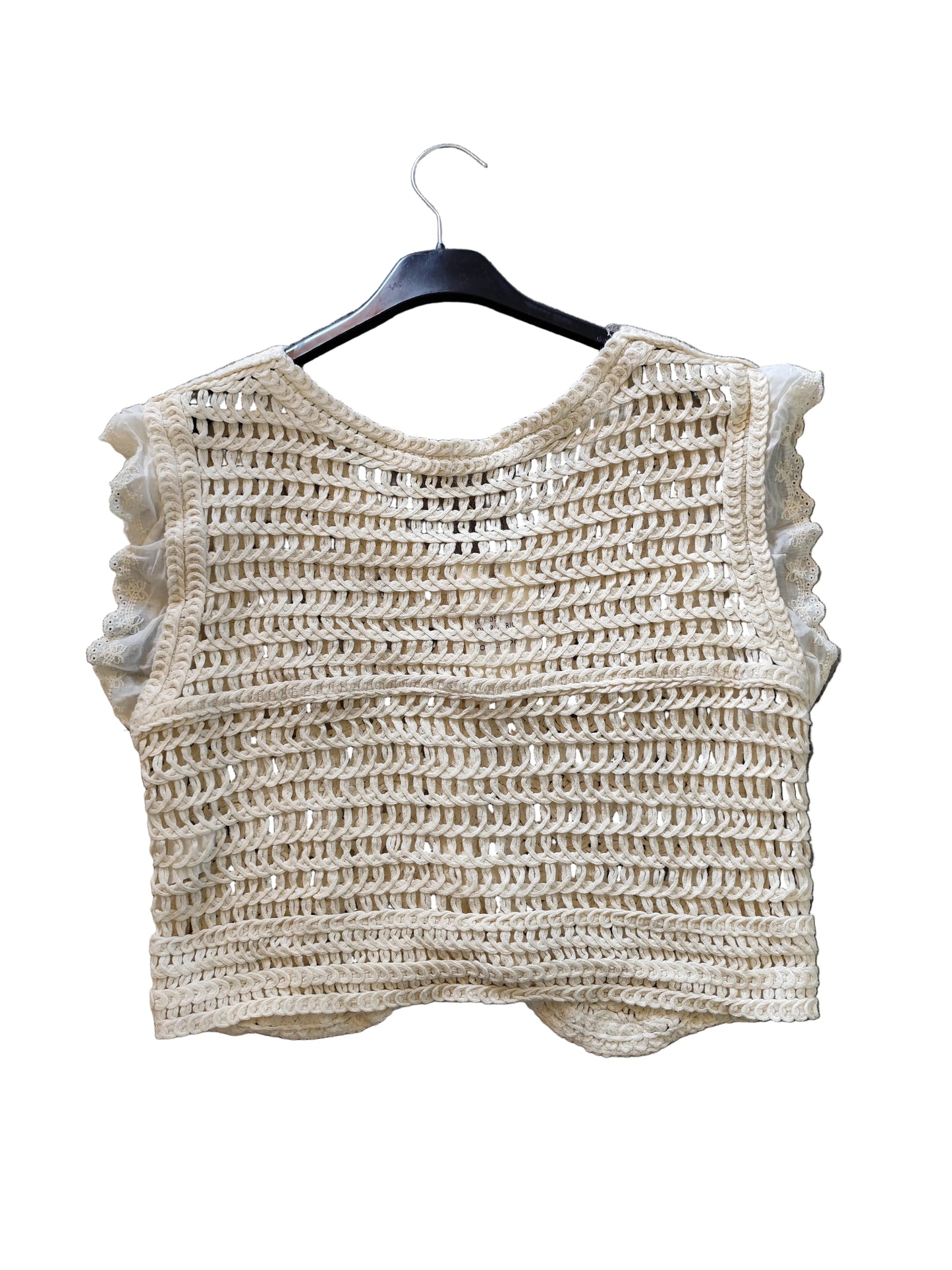 Gilet Court en Crochet – Esprit Bohème & Romantique