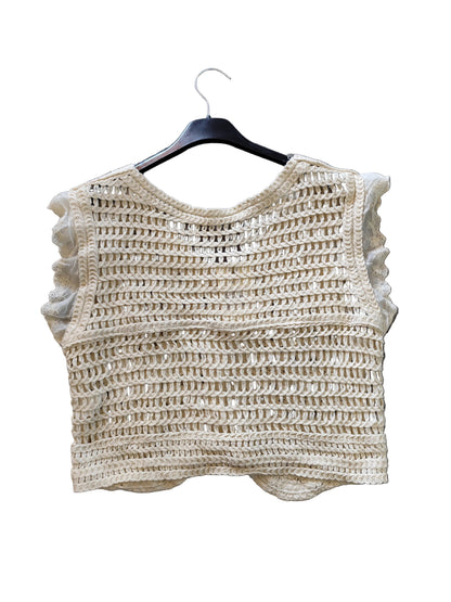 Gilet Court en Crochet – Esprit Bohème & Romantique