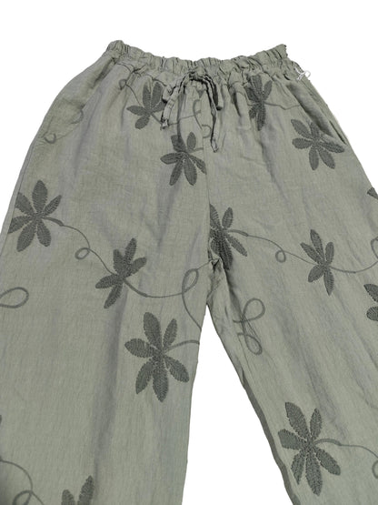 Pantalon coton Fluide Brodé "Élégance Italienne" – Style Boho-Chic