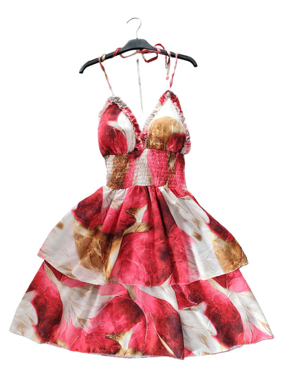 🌸 Robe Patineuse Fleurie – Dos Nu & Bohème 🌸