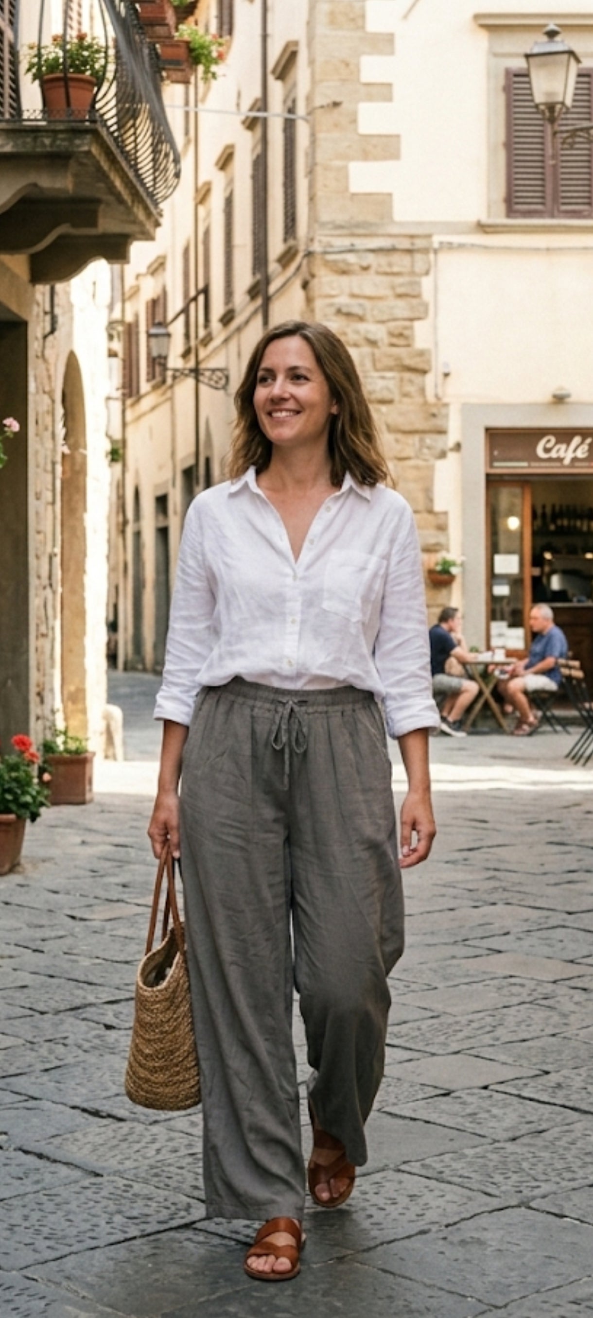 Pantalon Large en Coton & Viscose – Esprit Bohème Chic