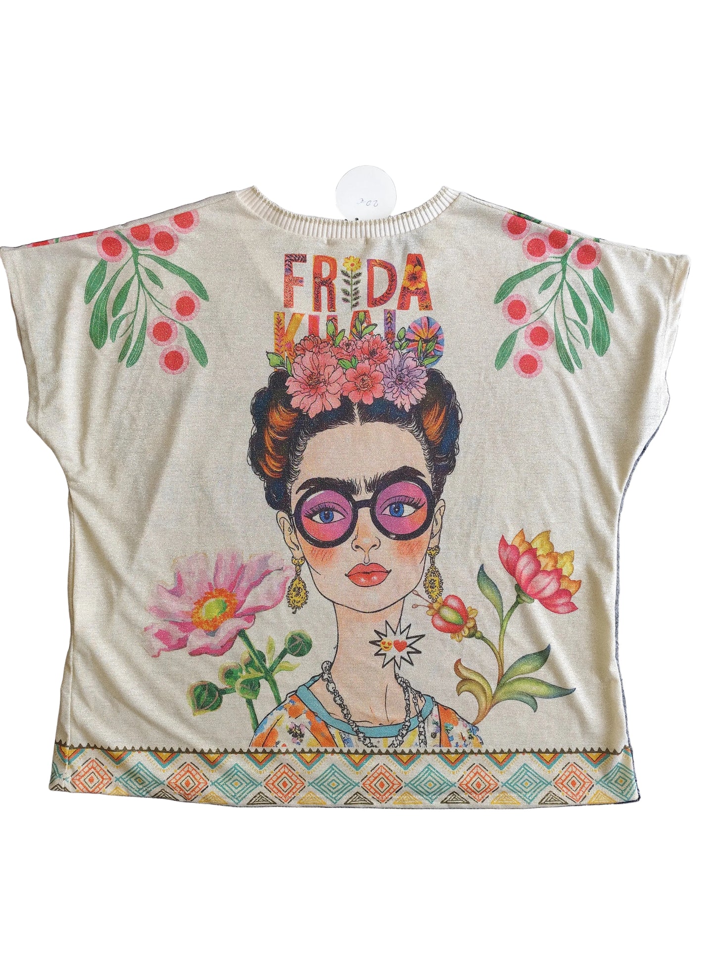 T-shirt Artistique "Frida" – Style Bohème & Confort Absolu, fabrique en Italie