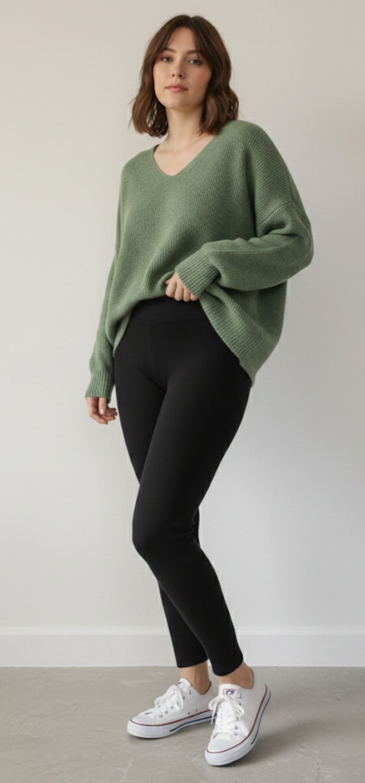 Leggings côtelé taille haute
