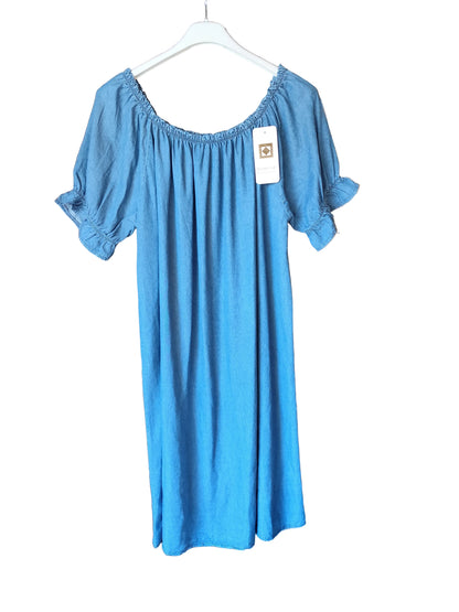 Robe d'Été Épaulés Dénudées en Lyocell – Style Boho-Chic