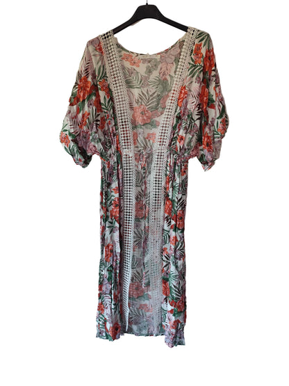Kimono de Plage Floral en Viscose – Élégance & Légèreté