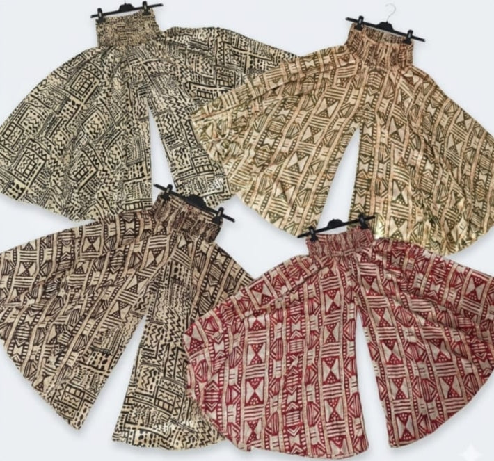 🌟 Pantalon Palazzo en Soie d'Art (Art Silk) – Élégance & Confort