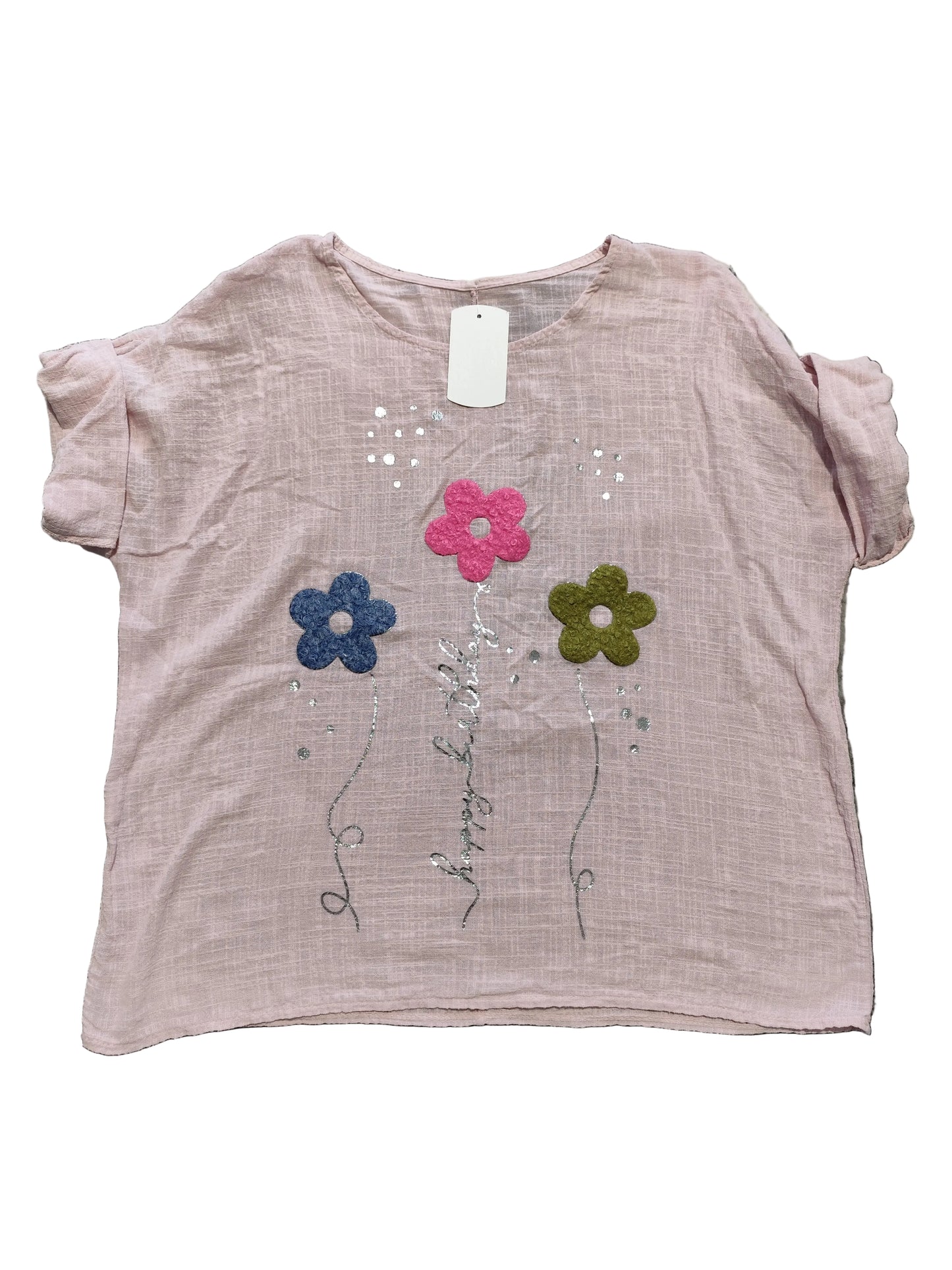 Tunique Bohème en Coton – Motifs Floraux & Détails Argentés