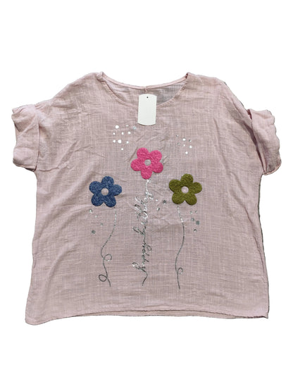 Tunique Bohème en Coton – Motifs Floraux & Détails Argentés