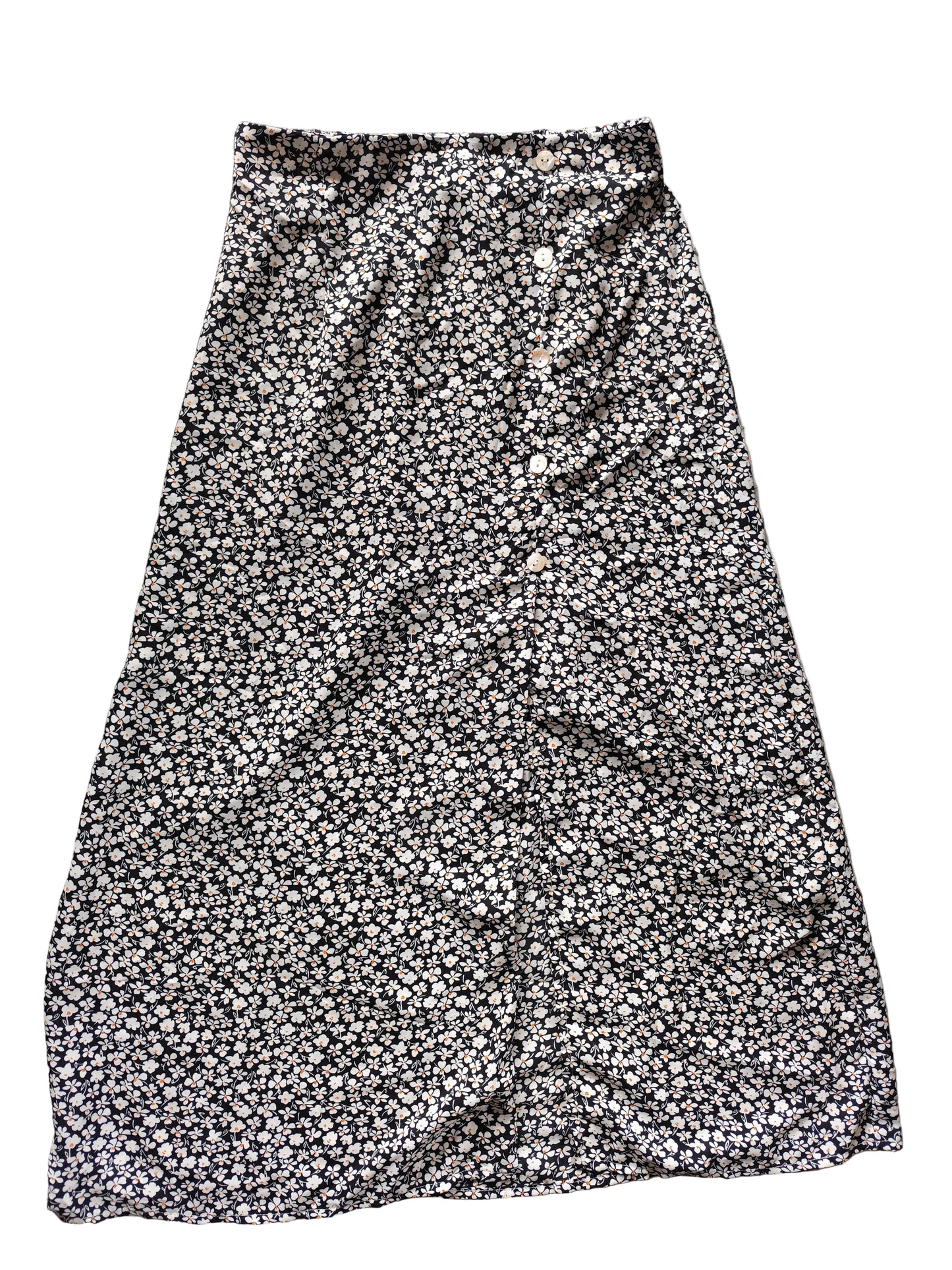 Jupe mi-longue fleurie esprit bohème chic