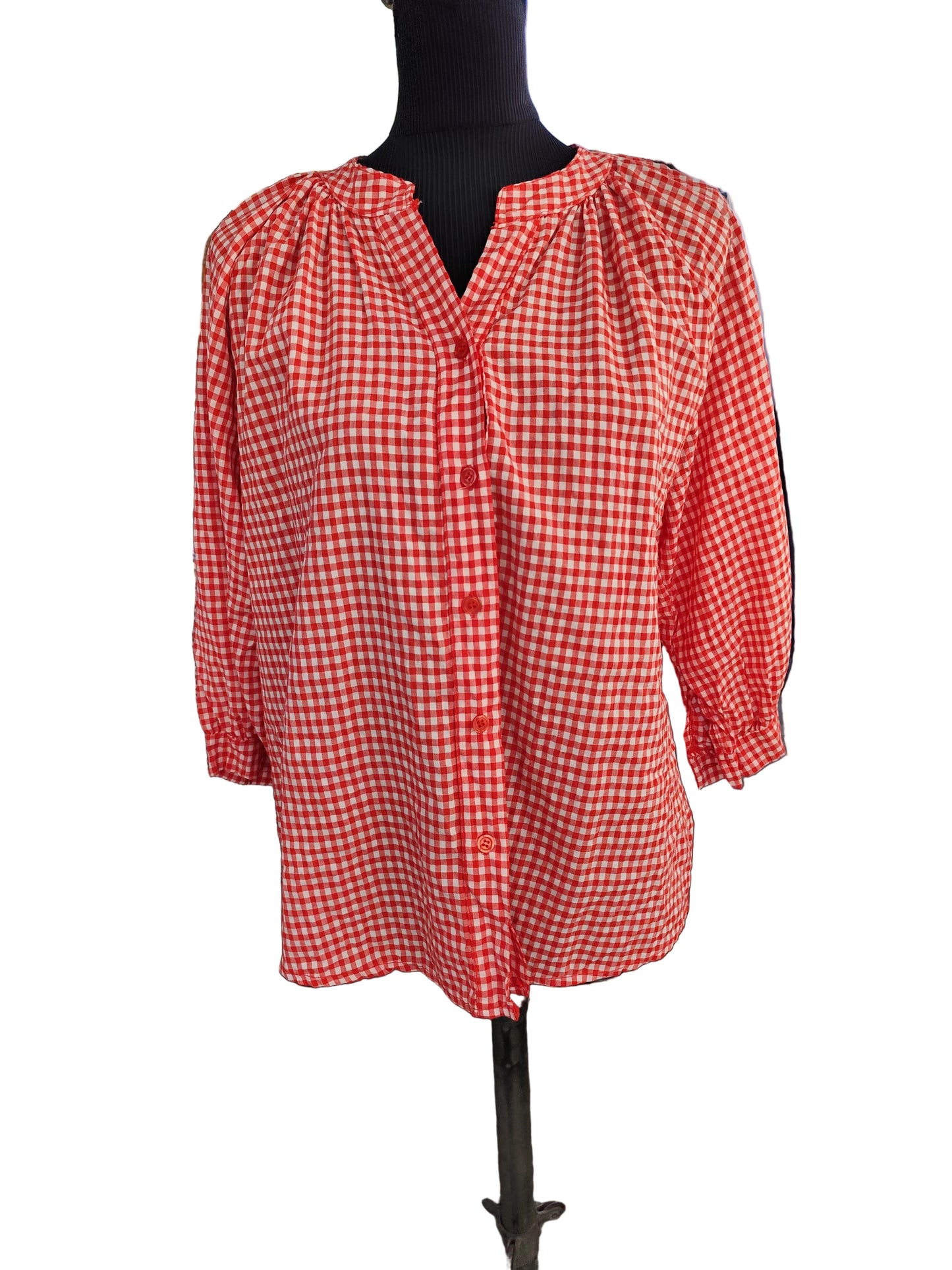 Blouse Gingham "Dolce Vita" – Fabriquée en Italie