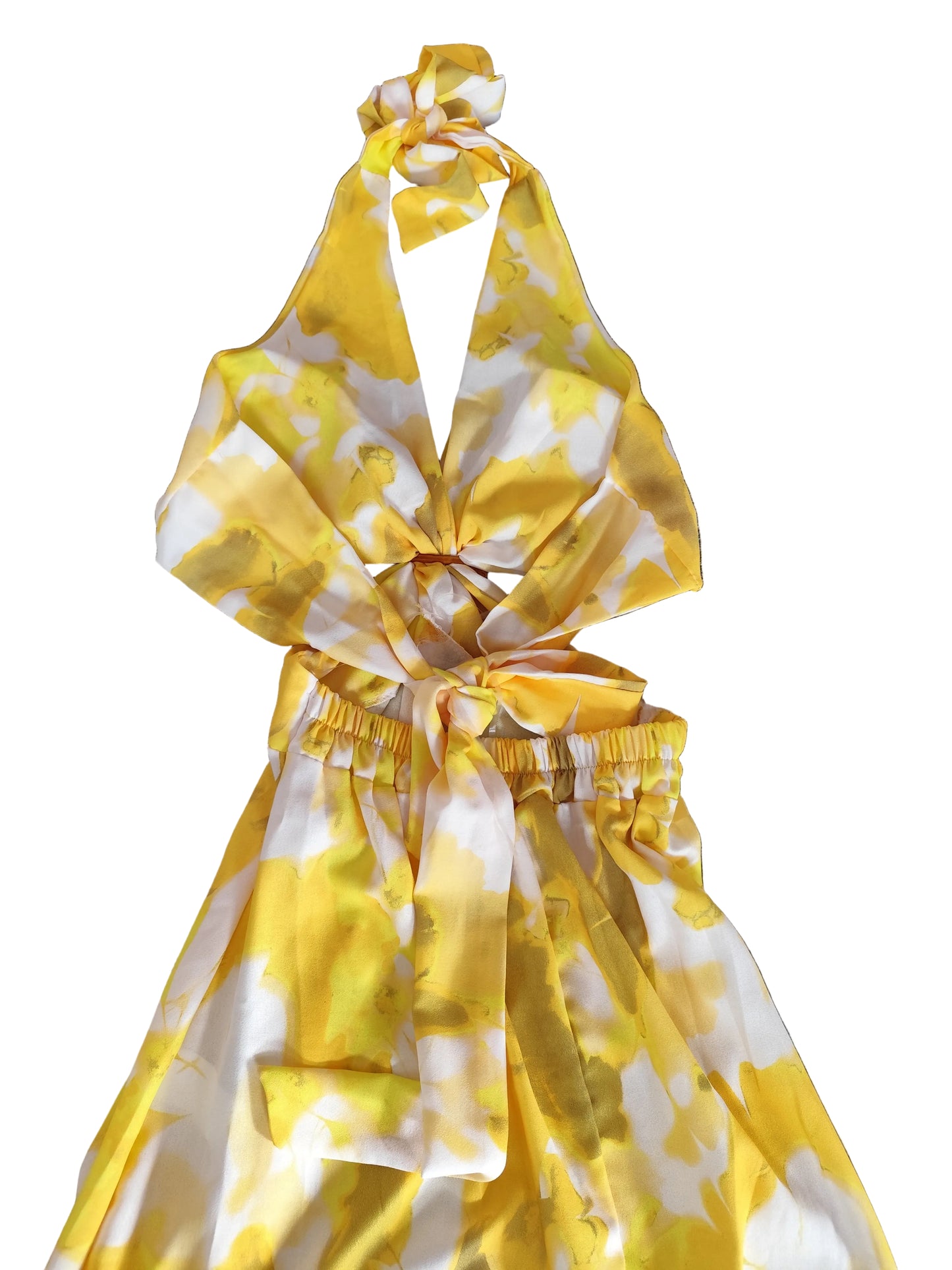 Robe d’Été Dos Nu - Imprimé Floral Abstrait