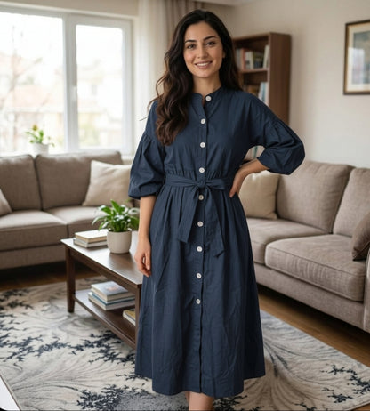 Robe longue élégante en coton