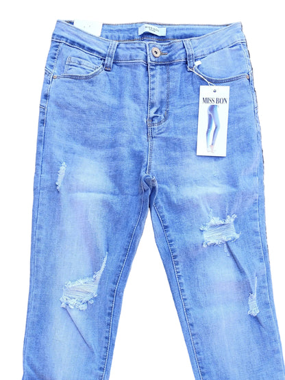 Jean Skinny Effet Push-Up et Détails Détruits "Miss Bon" – Le Parfait Denim Décontracté et Gainant