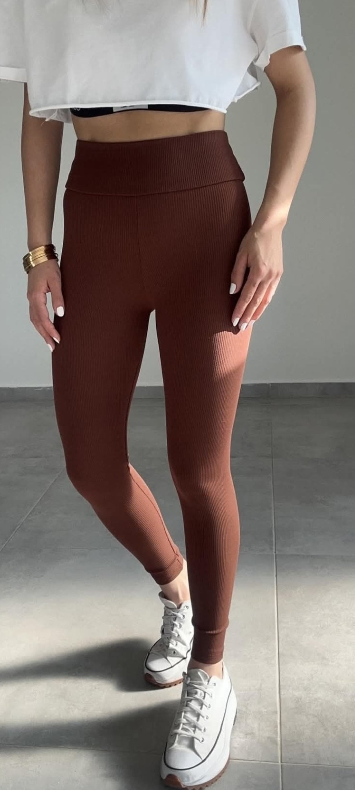 Leggings côtelé taille haute