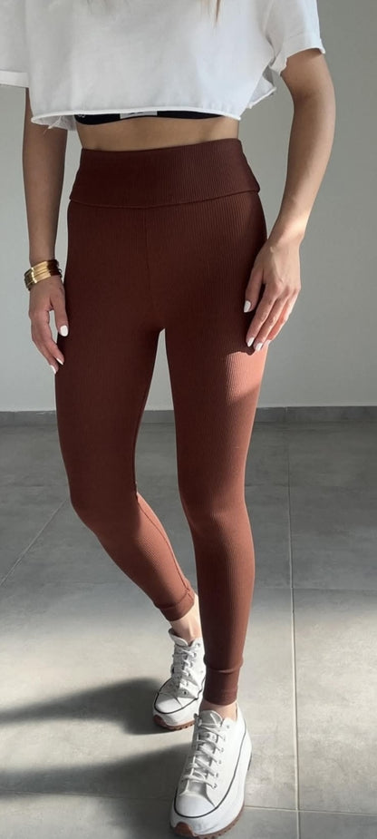 Leggings côtelé taille haute