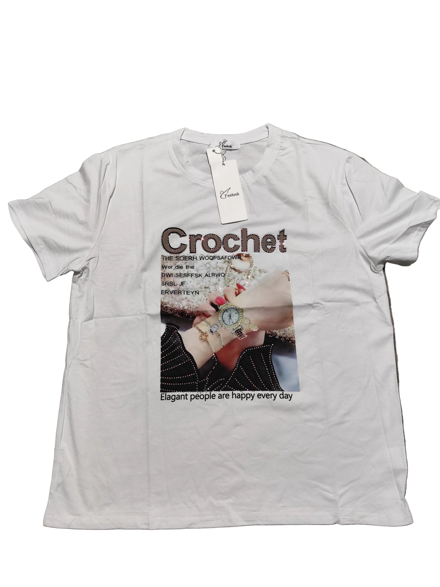 T-Shirt Graphique "Chic & Strass" – Éclat et Confort