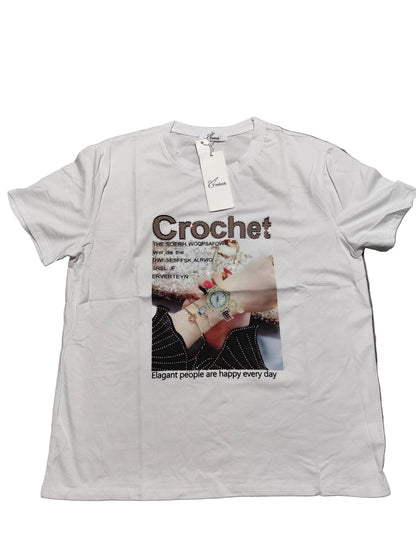 T-Shirt Graphique "Chic & Strass" – Éclat et Confort