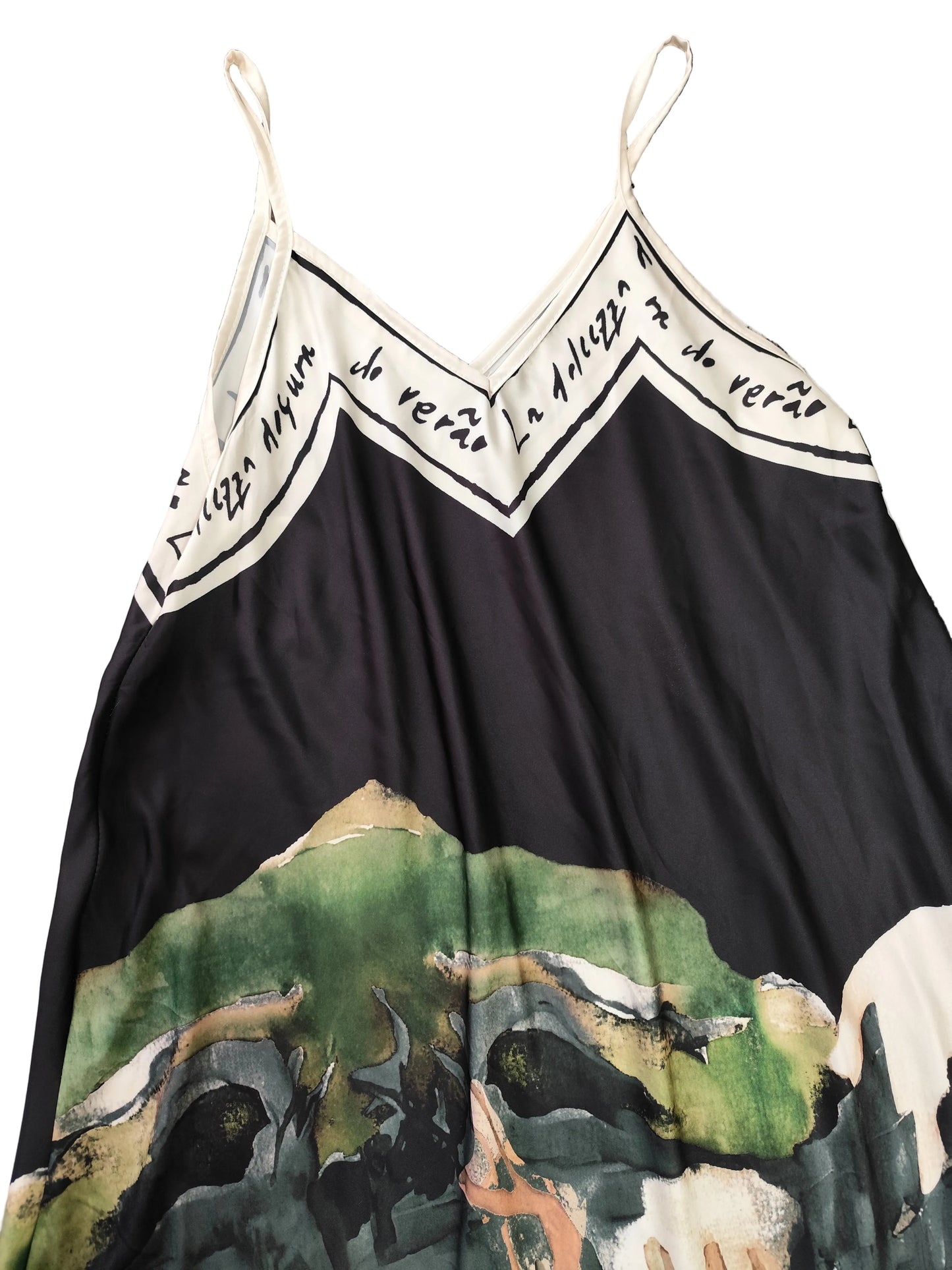 Robe Maxi Style "Amalfi" – Imprimé Artistique Paysage