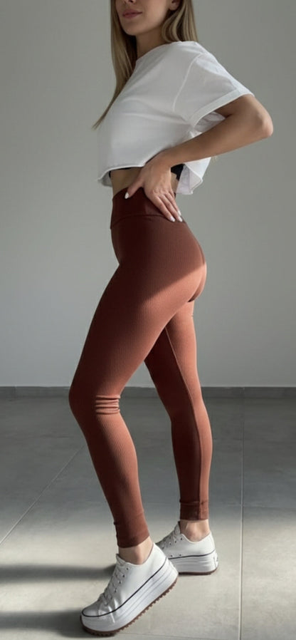 Leggings côtelé taille haute