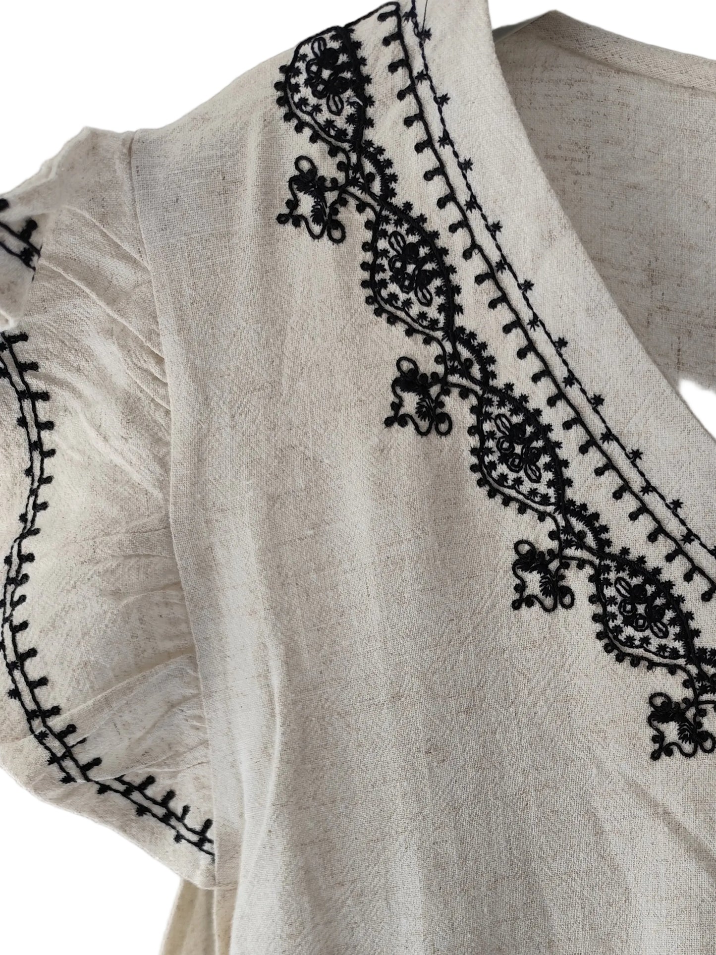 Ensemble d'Été 2 Pièces en Lin & Coton avec Broderies