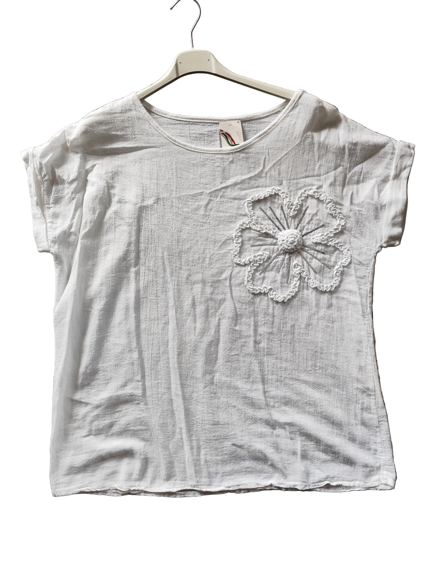 Blouse légère à motif fleur brodée – Style bohème chic