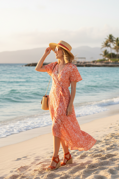 Robe Maxi Bohème à Imprimé Floral – Élégance et Fluidité