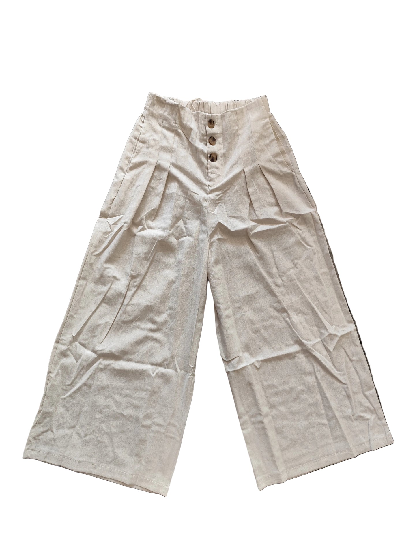 Pantalon Palazzo en Coton – Élégance Naturelle & Coupe Fluide"(PY057)