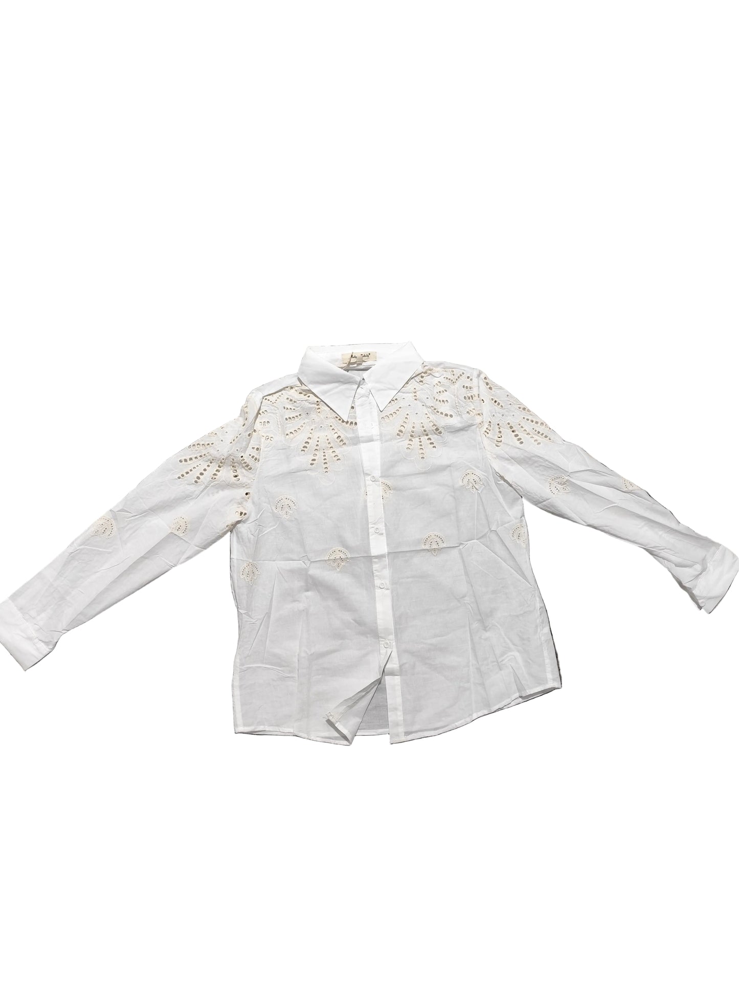 Chemise en Coton avec Broderie Anglaise – Élégance Bohème & Fraîcheur"(VH66333)"
