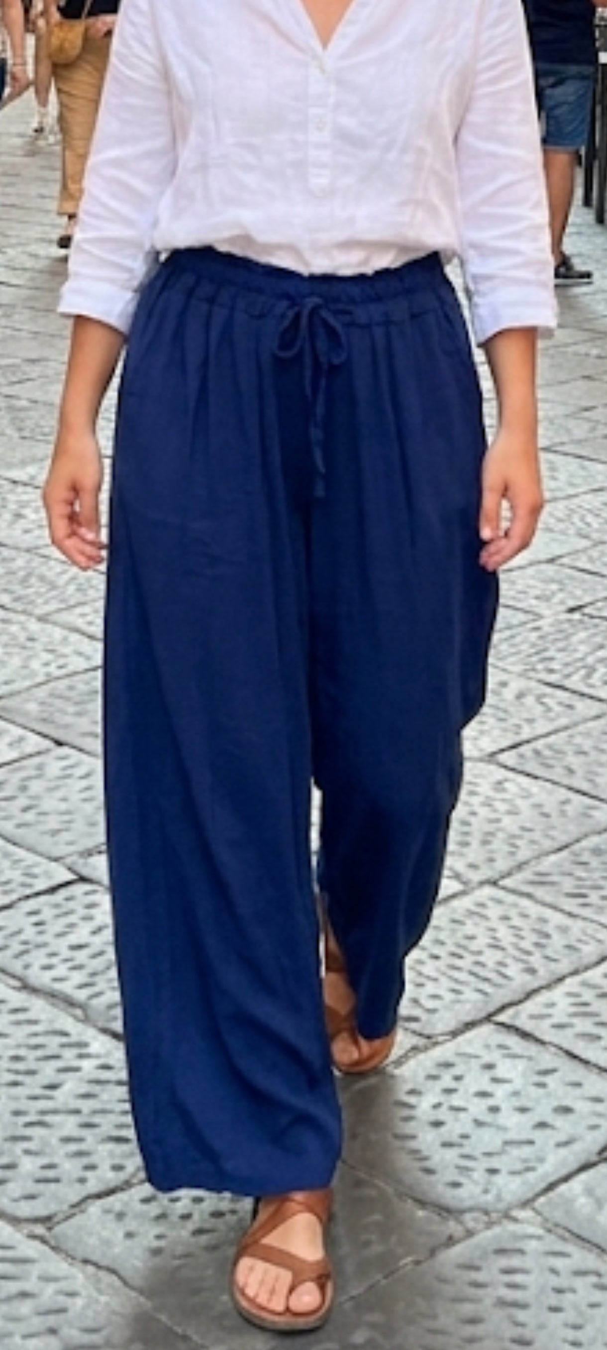 Pantalon Large en Coton & Viscose – Esprit Bohème Chic