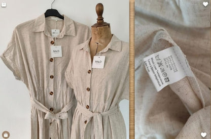 🌿 Robe Longue Chemise en Lin & Viscose – Look Bohème Chic