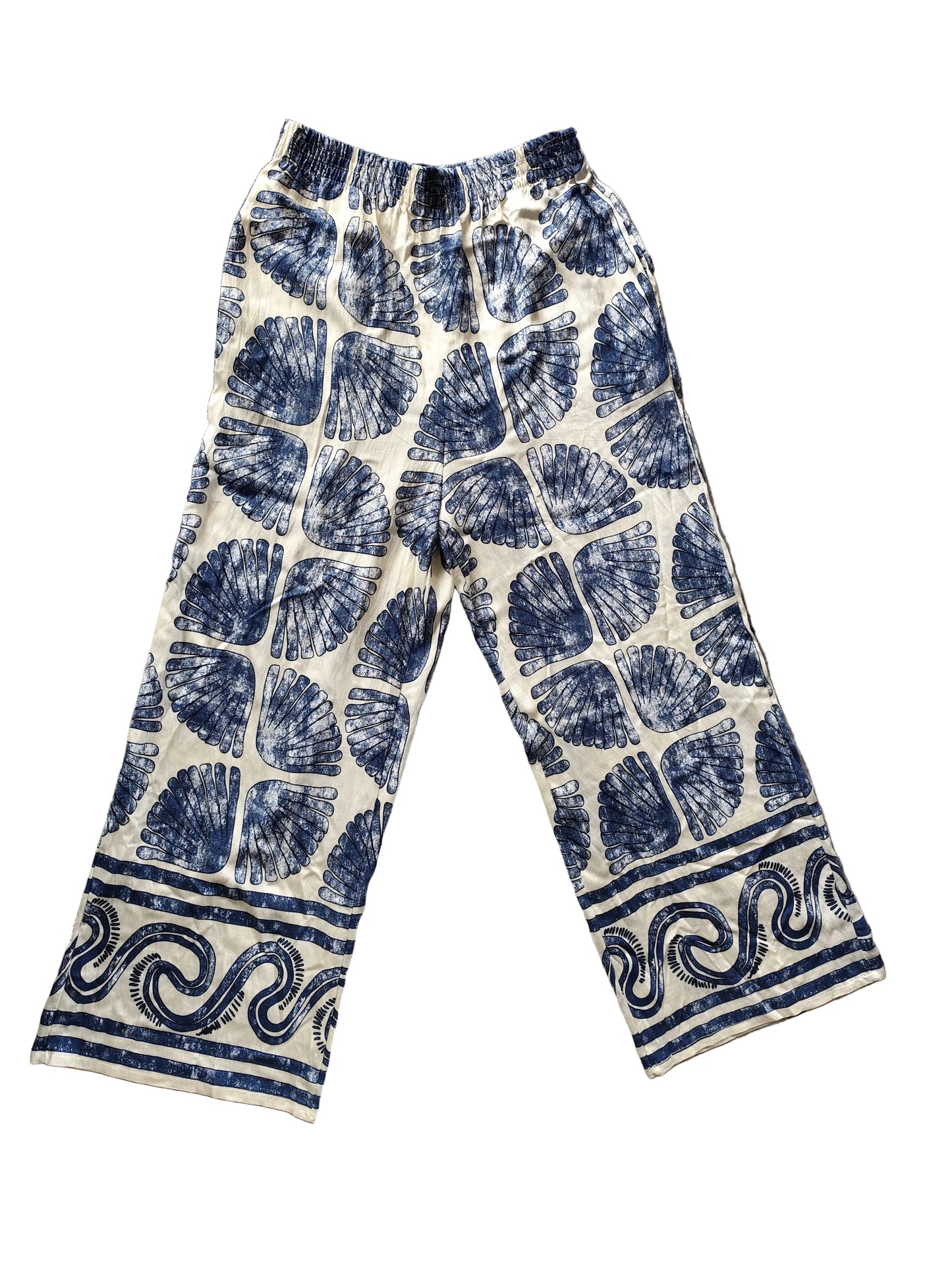 Pantalon Large Imprimé "Coquillages" - Style Bohème Chic