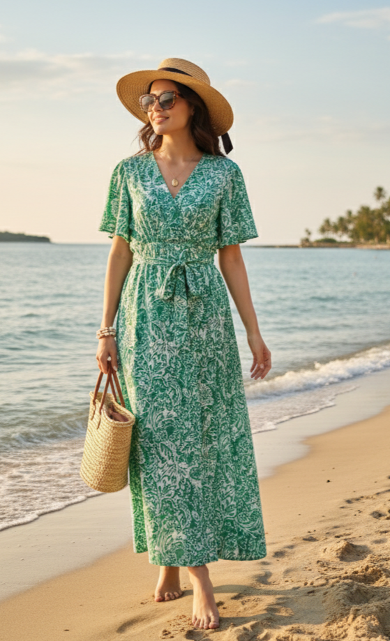 Robe Maxi Bohème à Imprimé Floral – Élégance et Fluidité