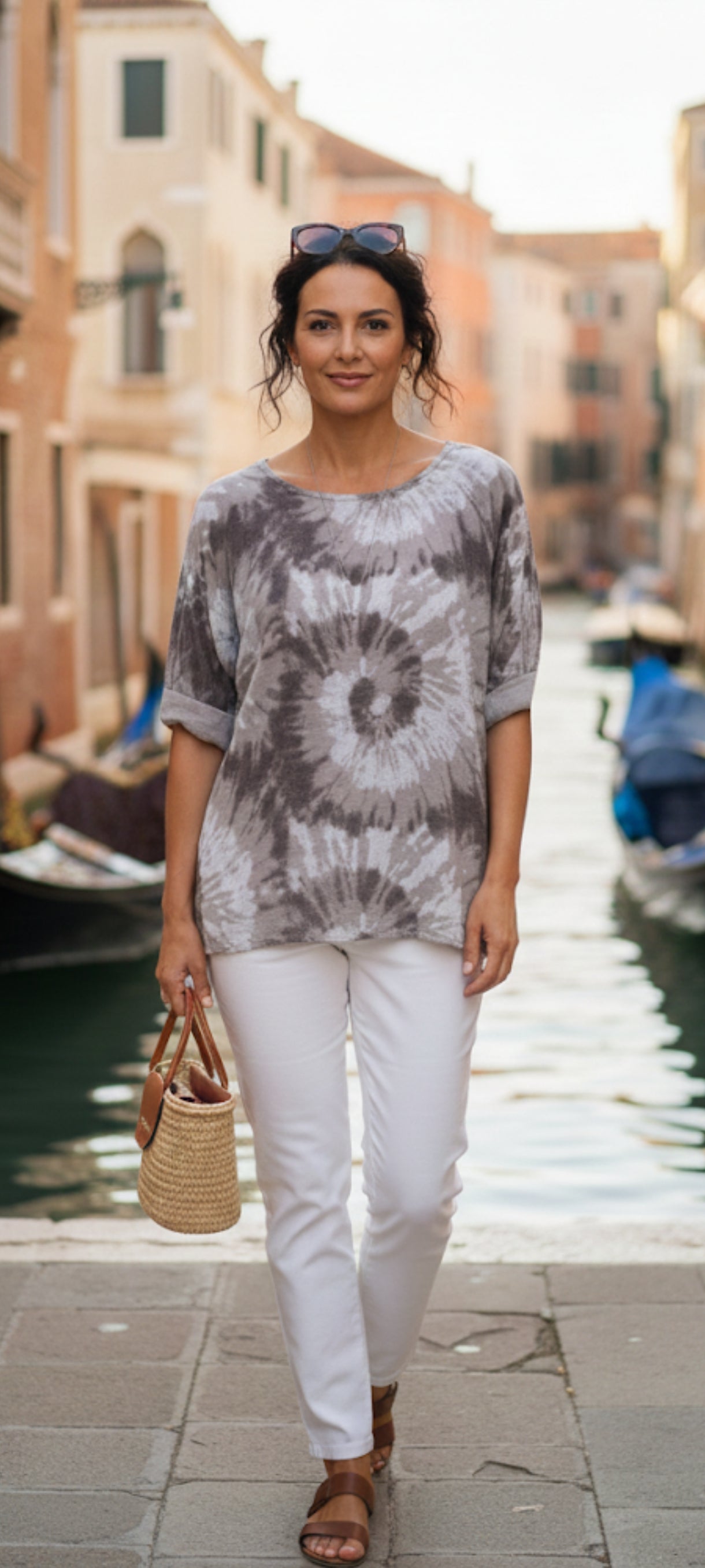 T-shirt Oversize à Motif Tie & Dye - Style Bohème Chic