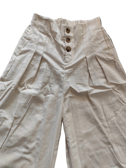 Pantalon Palazzo en Coton – Élégance Naturelle & Coupe Fluide"(PY057)