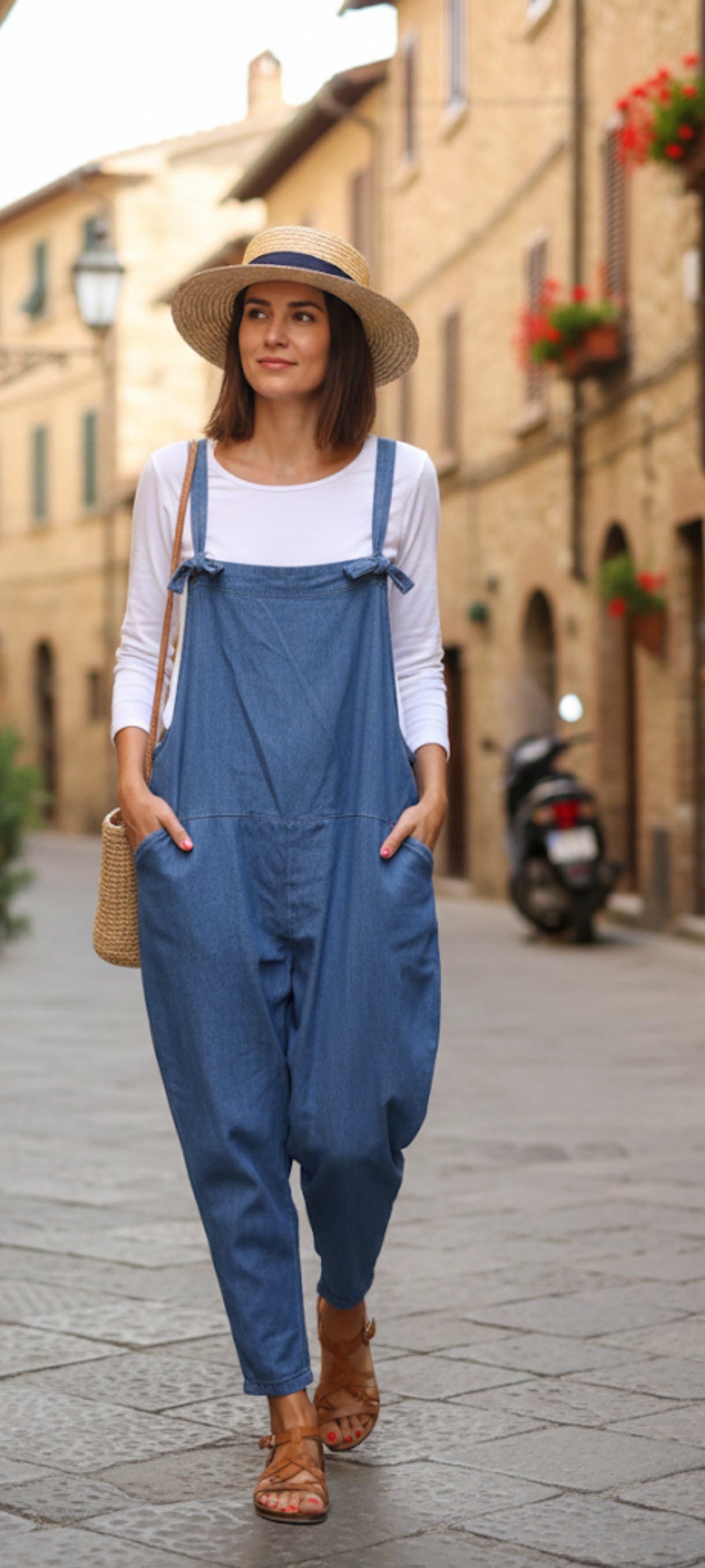 🌟 Salopette en Coton – Style Bohème & Confort (Taille Unique grand taille)