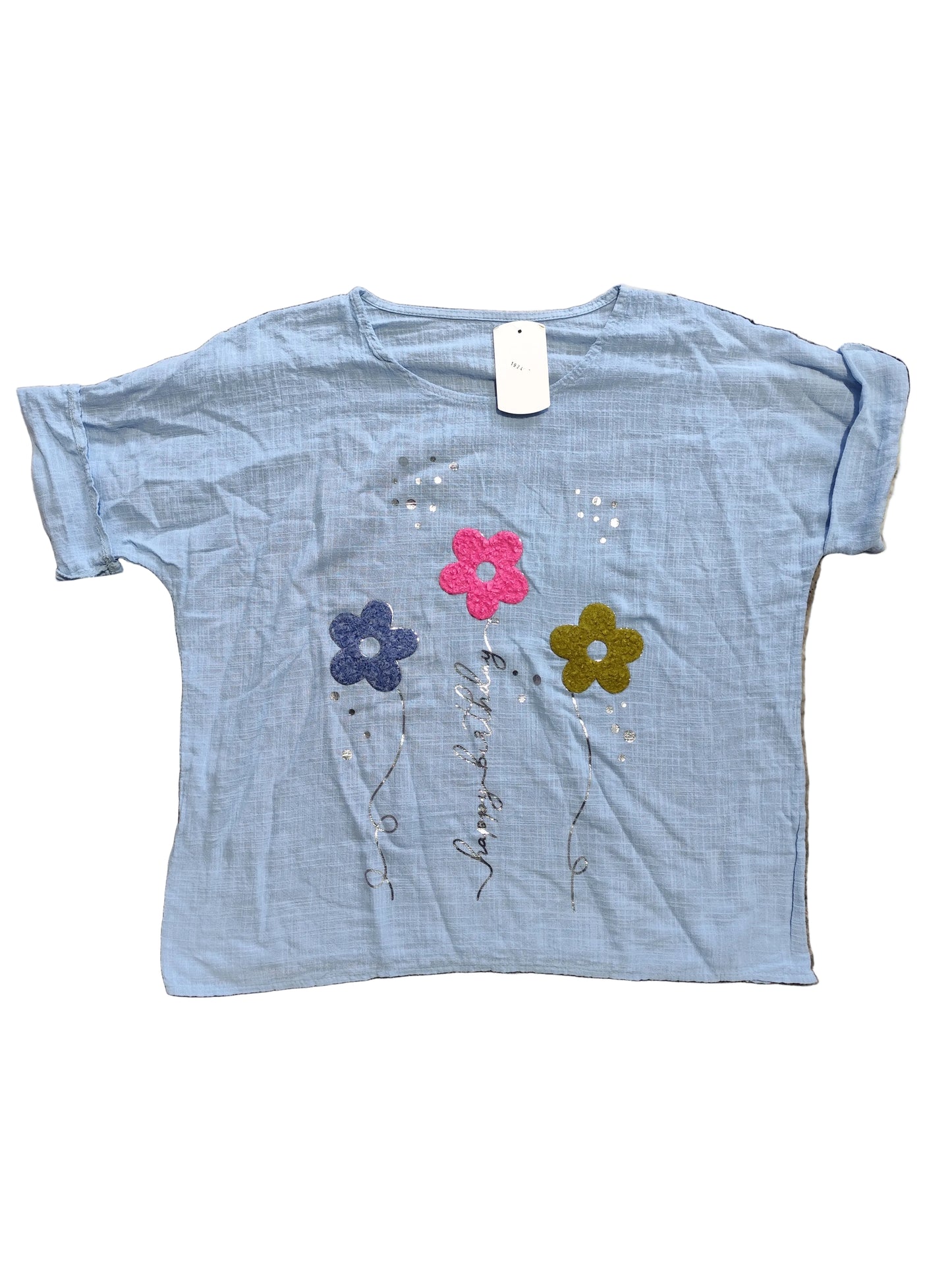 Tunique Bohème en Coton – Motifs Floraux & Détails Argentés