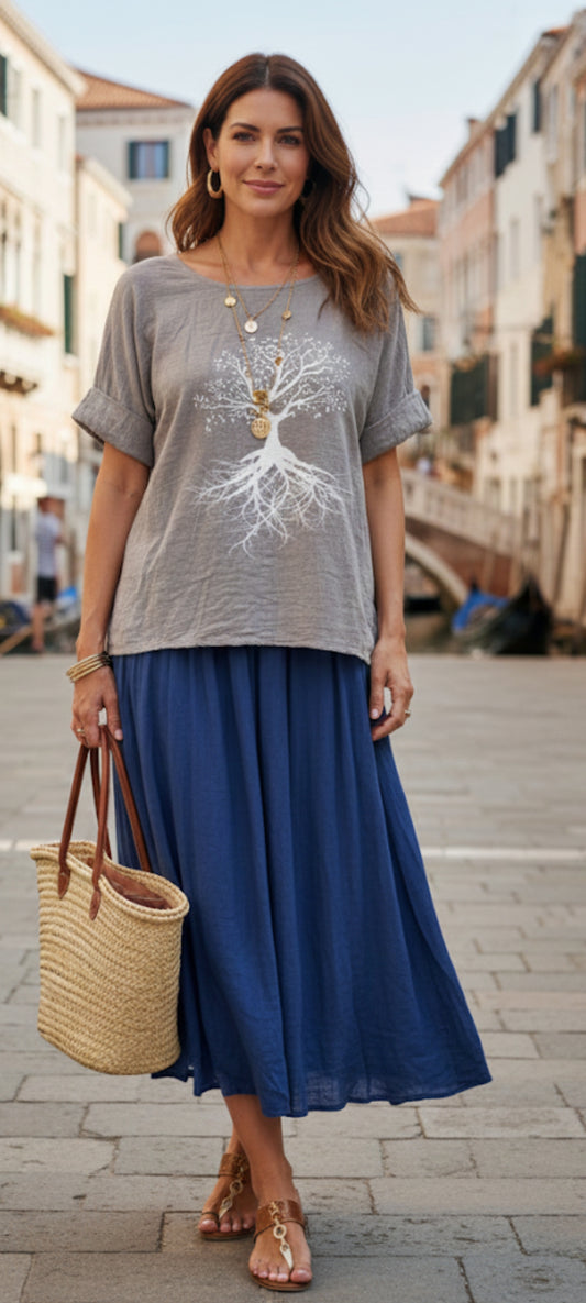 T-shirt femme en coton « Arbre de Vie » – Chic, décontracté